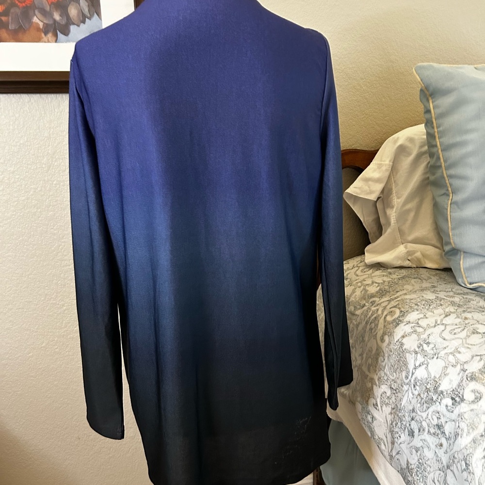 Lily by Firmiana blue shimmering tunic top. Size M. NWTGS. - Picture 3 of 4